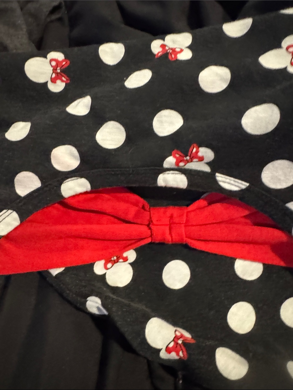 DISNEY PARKS | Bow Back Minnie Mouse Polka Dot 3/4 Sleeve Shirt Top
